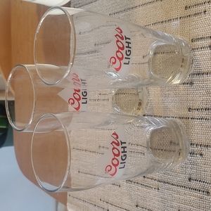 3 Coors Light drinking glasses